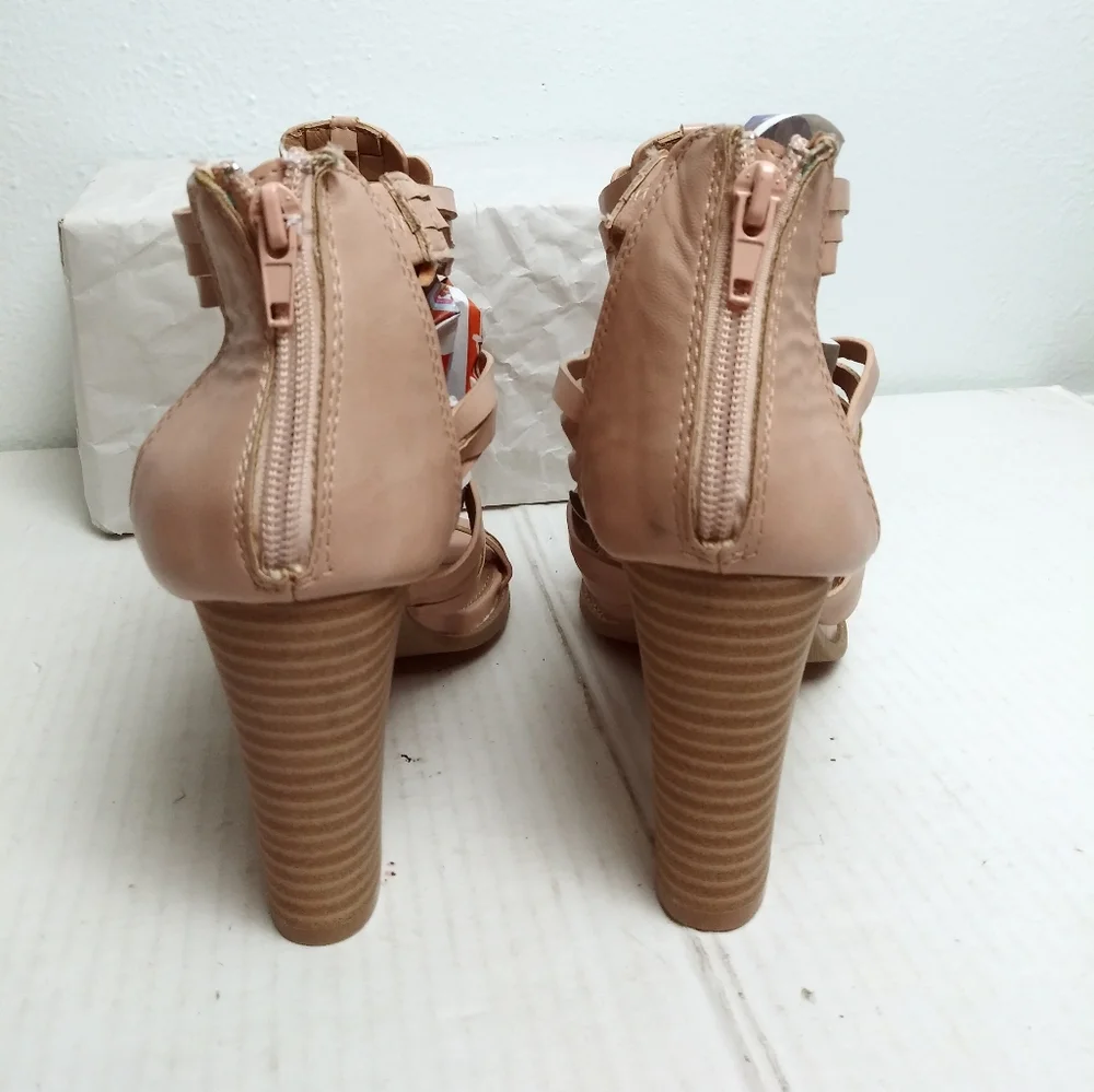 Report Rally Mauve Block Heel Sandals Shoes Women's Size 8.5 Casual Zip Ankle